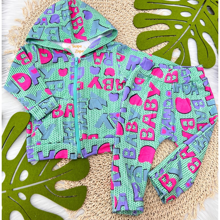 Randa Mundo - Conj. Randa Baby todo estampado verde